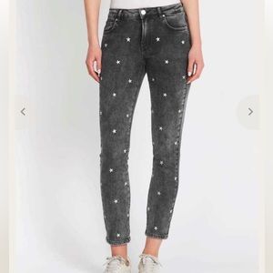 Zoe Karssen Stars All Over Piper Cigarette Leg Jeans- Black Marble